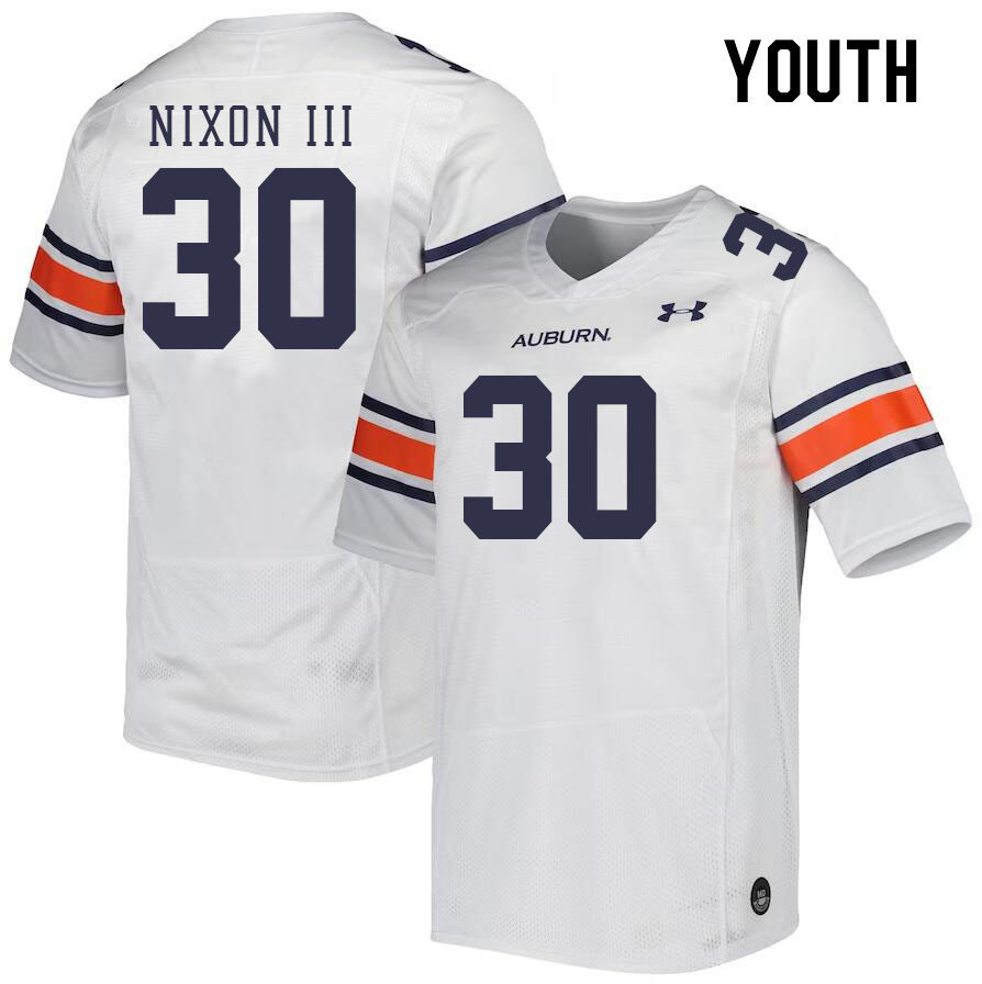Youth #30 Larry Nixon III Auburn Tigers College Football Jerseys Stitched Sale-White